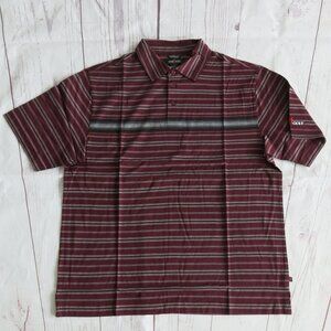 Mike Weir 100% Cotton Multi Color Stripe Short Sleeve Golf Shirt - Size Large